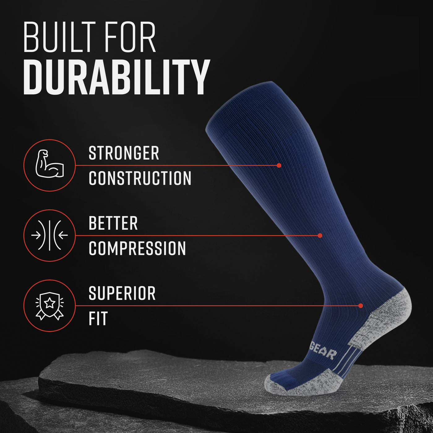 Tall Compression Socks Tactical Line (Navy)