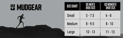 Mudgear Size Chart - Men's and Womens Shoe Size