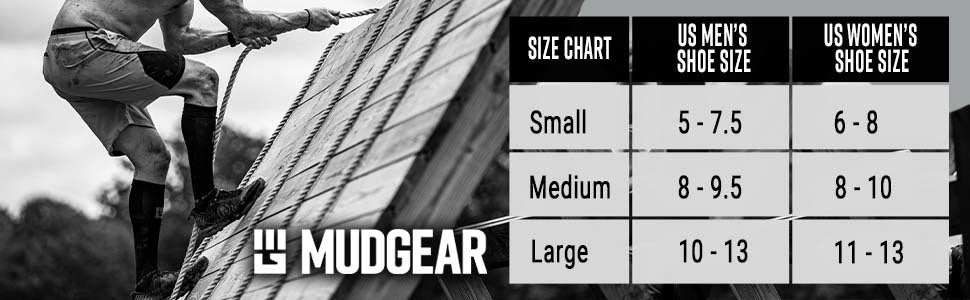 Tall Compresion Socks - Sizing Chart Mudgear