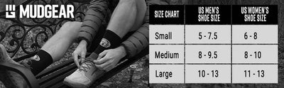 Mudgear Spartan Crew Height socks size chart