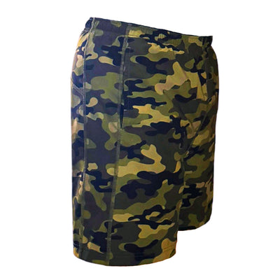 Men's Freestyle Running Shorts (Green Camo)