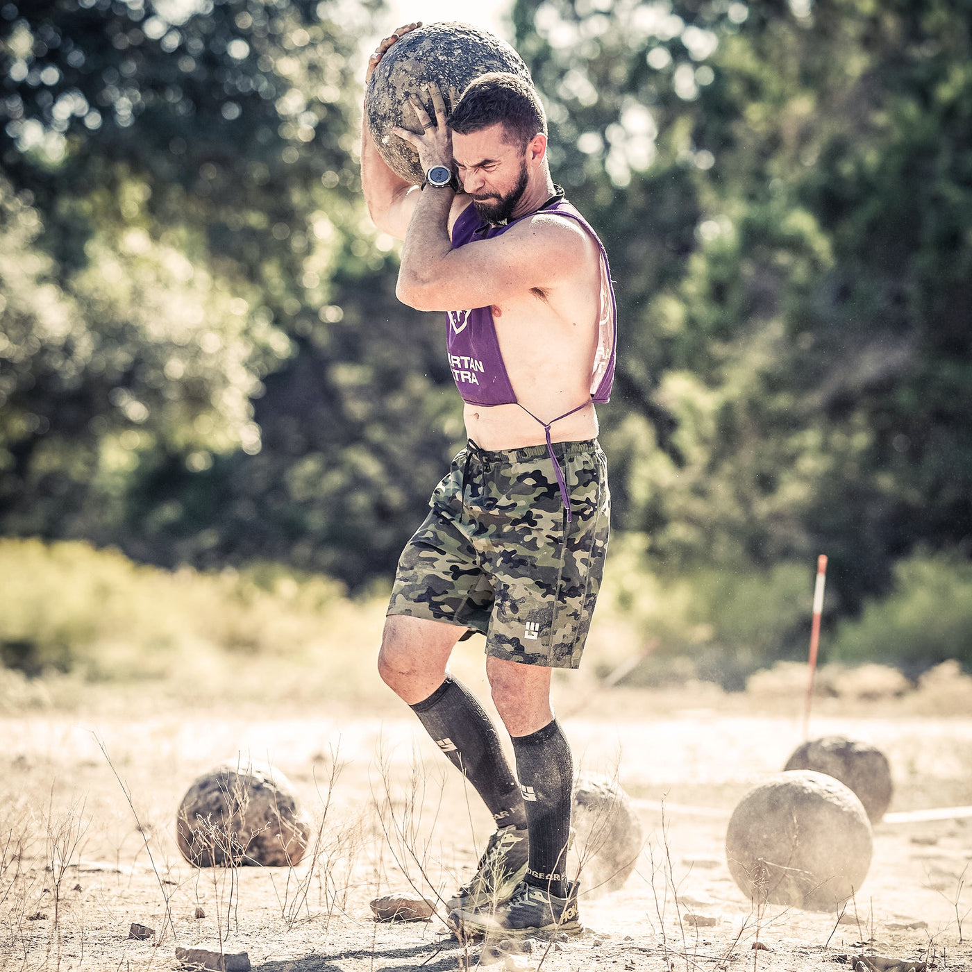 Men's Freestyle Running Shorts (Green Camo)