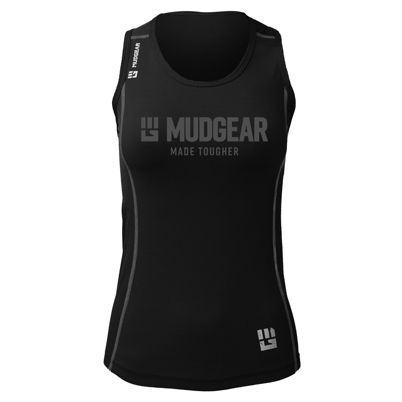 MudGear Made Tougher - Women's Performance Racerback Tank (Black)