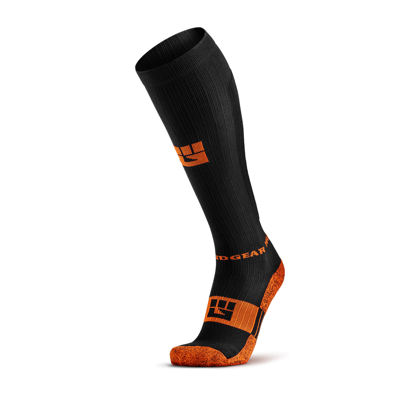 Sports Tall Compression Socks (Black/Orange)