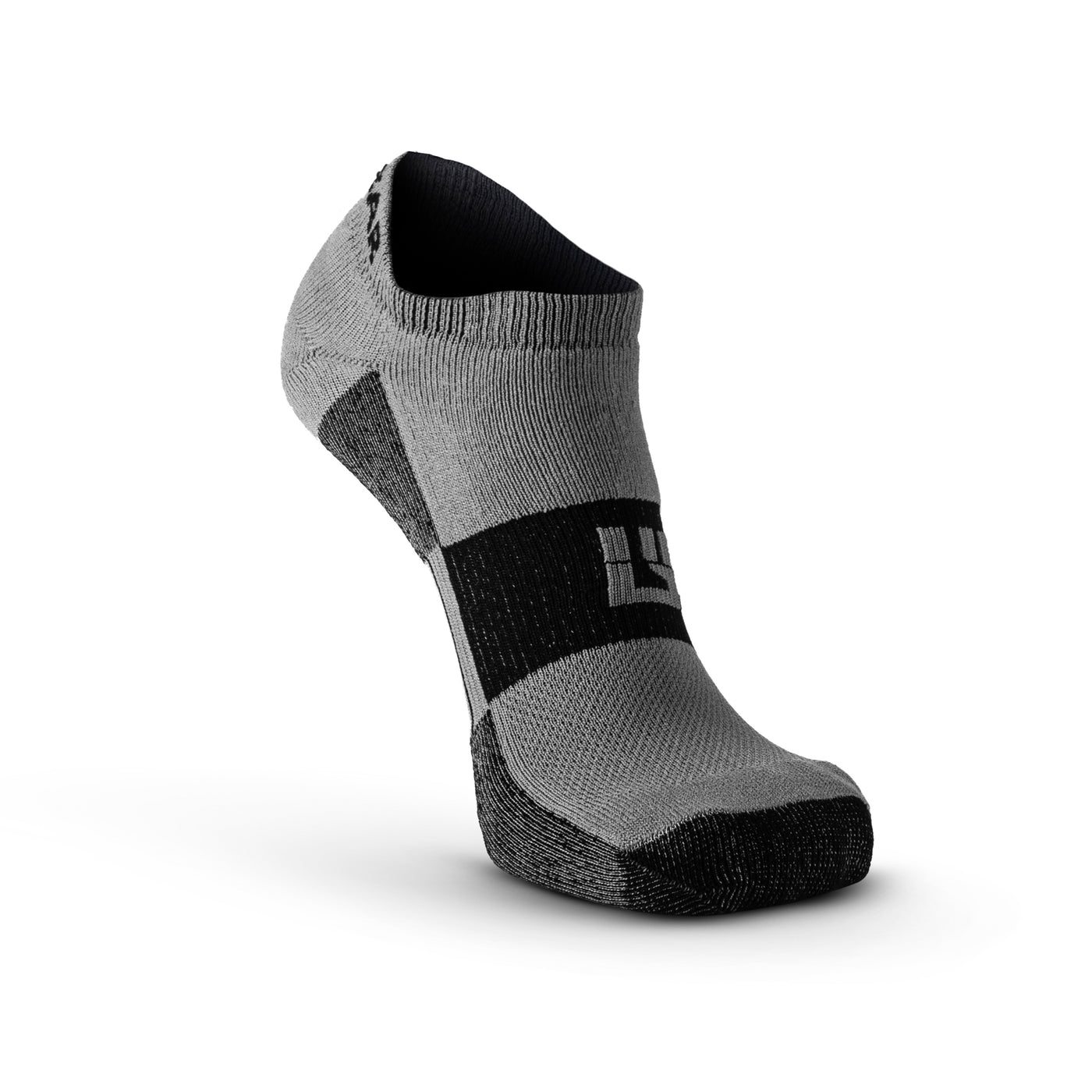 No-Show Running Socks - Gray/Black (2 Pair Pack)