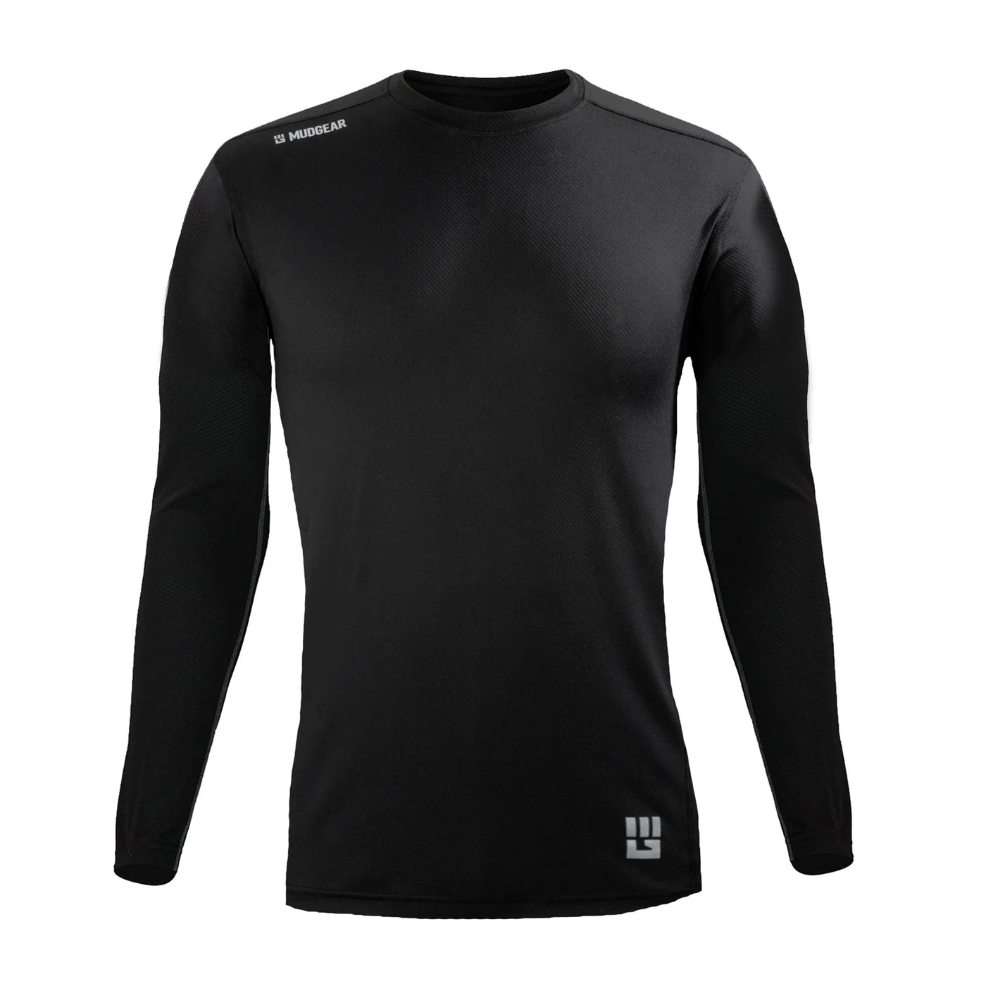 Mudgear Men's Fitted Performance Shirt VX - Long Sleeve (Black) Front