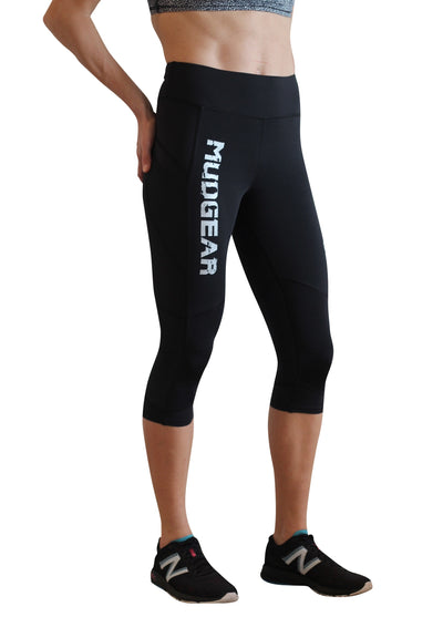 Mudgear - Women’s Flex-fit Compression Capri Leggings (Race logo)